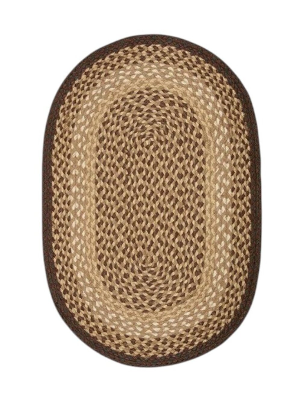 Chocolate and Natural Oval Braided Rug 20 x 30